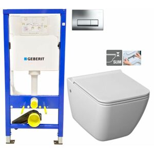 GEBERIT DuofixBasic s chromovým tlačítkem DELTA51 + WC JIKA PURE + SEDÁTKO DURAPLAST 458.103.00.1 51CR PU1