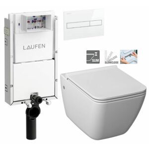 LAUFEN Podomít. systém LIS TW1 SET s bílým tlačítkem + WC JIKA PURE + SEDÁTKO SLOWCLOSE H8946630000001BI PU2