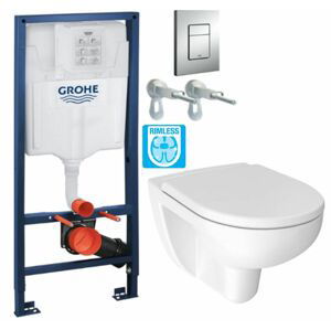 Rapid SL pro závěsné WC 38528SET s chromovou deskou + WC JIKA LYRA PLUS RIMLESS + SEDÁTKO DURAPLAST 38772001 LY1