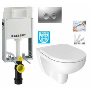 GEBERIT KOMBIFIXBasic vč. matného tlačítka DELTA 25 + WC JIKA LYRA PLUS RIMLESS + SEDÁTKO DURAPLAST SLOWCLOSE 110.100.00.1 21MA LY2