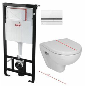 ALCADRAIN Sádromodul předstěnový instalační systém s bílým/ chrom tlačítkem M1720-1 + WC JIKA LYRA PLUS 49 + SEDÁTKO DURAPLAST AM101/1120 M1720-1 LY3