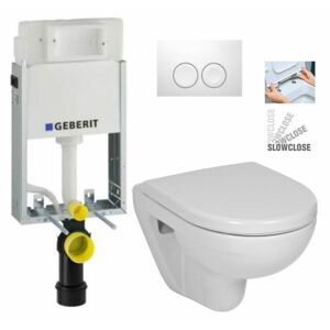 GEBERIT KOMBIFIXBasic vč. bílého tlačítka DELTA 21 + WC JIKA LYRA PLUS 49 + SEDÁTKO DURAPLAST SLOWCLOSE 110.100.00.1 21BI LY4