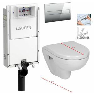 LAUFEN Podomít. systém LIS TW1 SET s chromovým tlačítkem + WC JIKA LYRA PLUS 49 + SEDÁTKO DURAPLAST SLOWCLOSE H8946630000001CR LY4