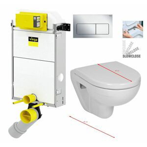 VIEGA Presvista modul PURE pro WC včetně tlačítka Life5 CHROM + WC JIKA LYRA PLUS 49 + SEDÁTKO DURAPLAST SLOWCLOSE V771928 LIFE5CR LY4