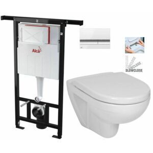 ALCADRAIN Jádromodul předstěnový instalační systém s bílým/ chrom tlačítkem M1720-1 + WC JIKA LYRA PLUS + SEDÁTKO DURAPLAST SLOWCLOSE AM102/1120 M1720-1 LY5