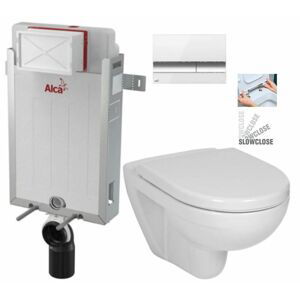 ALCADRAIN Renovmodul předstěnový instalační systém s bílým/ chrom tlačítkem M1720-1 + WC JIKA LYRA PLUS + SEDÁTKO DURAPLAST SLOWCLOSE AM115/1000 M1720-1 LY5