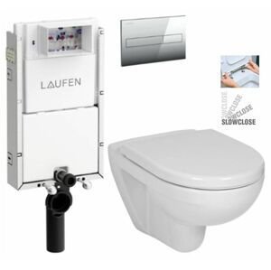 LAUFEN Podomít. systém LIS TW1 SET s chromovým tlačítkem + WC JIKA LYRA PLUS + SEDÁTKO DURAPLAST SLOWCLOSE H8946630000001CR LY5