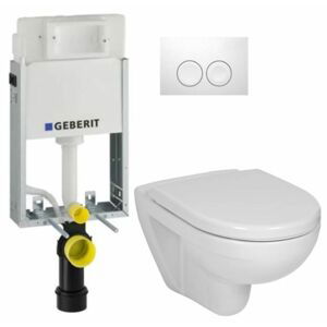 GEBERIT KOMBIFIXBasic vč. bílého tlačítka DELTA 21 + WC JIKA LYRA PLUS + SEDÁTKO DURAPLAST 110.100.00.1 21BI LY6