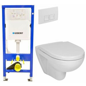 GEBERIT DuofixBasic s bílým tlačítkem DELTA50 + WC JIKA LYRA PLUS + SEDÁTKO DURAPLAST 458.103.00.1 50BI LY6