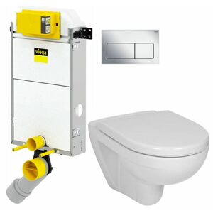 VIEGA Presvista modul PURE pro WC včetně tlačítka Life5 CHROM + WC JIKA LYRA PLUS + SEDÁTKO DURAPLAST V771928 LIFE5CR LY6