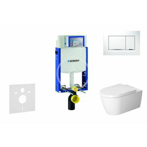 GEBERIT Kombifix Modul pro závěsné WC s tlačítkem Sigma30, bílá/lesklý chrom + Duravit ME by Starck WC a sedátko, Rimless, SoftClose 110.302.00.5 NM5