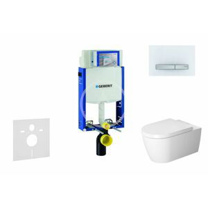 GEBERIT Kombifix Modul pro závěsné WC s tlačítkem Sigma50, alpská bílá + Duravit ME by Starck WC a sedátko, Rimless, SoftClose 110.302.00.5 NM8