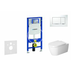 GEBERIT Duofix Modul pro závěsné WC s tlačítkem Sigma30, bílá/lesklý chrom + Duravit ME by Starck WC a sedátko, Rimless, SoftClose 111.300.00.5 NM5