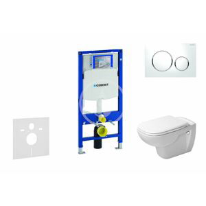 GEBERIT Duofix Modul pro závěsné WC s tlačítkem Sigma20, bílá/lesklý chrom + Duravit D-Code WC a sedátko, Rimless, SoftClose 111.300.00.5 NH4