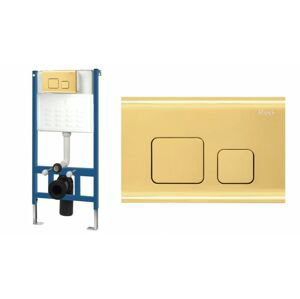 REA Podomítková nádržka pro WC mísu s tlačítkem zlatá REA-E9851