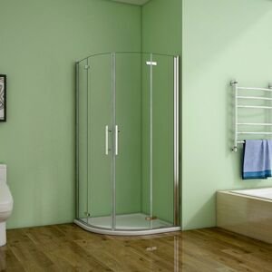 H K Čtvrtkruhový sprchový kout MELODY S4 90 cm s dvoukřídlými dveřmi včetně sprchové vaničky z litého mramoru