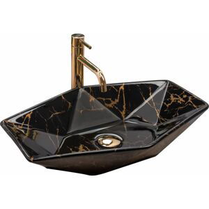 REA Umyvadlo na desku Vegas Black Marble Shiny REA-U5603