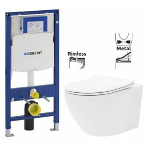 GEBERIT Duofix bez tlačítka + WC REA Carlo Flat Mini Rimless + SEDÁTKO 111.300.00.5 CF1