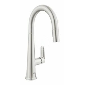 GROHE Veletto Dřezová baterie s výsuvnou sprškou, supersteel 30419DC0