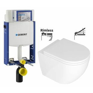 GEBERIT KOMBIFIX ECO, nádržka UP 320 bez tlačítka + WC REA Carlo Mini Basic Rimless + SEDÁTKO 110.302.00.5 CB1