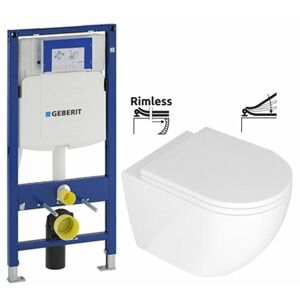 GEBERIT Duofix bez tlačítka + WC REA Carlo Mini Basic Rimless + SEDÁTKO 111.300.00.5 CB1