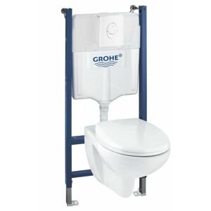 GROHE Solido Sada pro závěsné WC + klozet a sedátko softclose, rimless, tlačítko Skate Air, alpská bílá 39398000