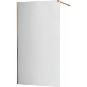 MEXEN/S KIOTO Sprchová zástěna WALK-IN 70x200 cm 8 mm, růžové zlato, zrcadlové sklo 800-070-101-60-50