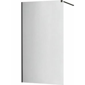 MEXEN/S KIOTO Sprchová zástěna WALK-IN 80x200 cm 8 mm, černá, zrcadlové sklo 800-080-101-70-50