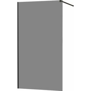 MEXEN/S KIOTO Sprchová zástěna WALK-IN 90x200 cm 8 mm, černá, kouřové sklo 800-090-101-70-40