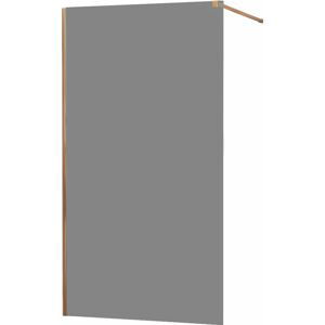 MEXEN/S KIOTO Sprchová zástěna WALK-IN 100x200 cm 8 mm, růžové zlato, kouřové sklo 800-100-101-60-40