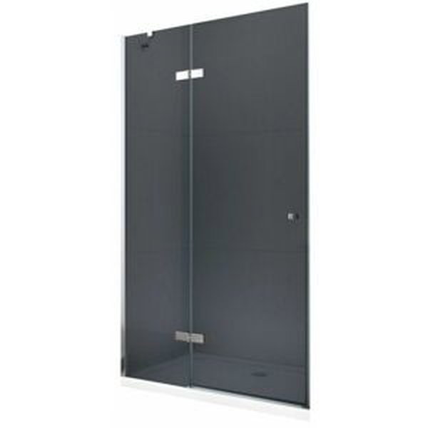 MEXEN ROMA křídlové dveře 120x190 cm 6mm, chrom, grafit se stěnovým profilem 854-120-000-01-40
