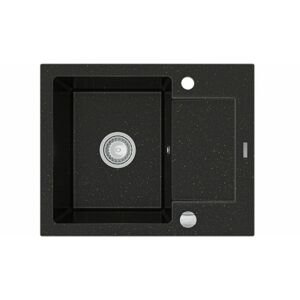 MEXEN Enzo granitový dřez 1-mísa dřez s vypouštěním krátký Board 576x465 mm, černá / kovové zlato 6506571005-75