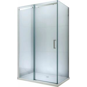 MEXEN/S Omega sprchový kout 100x100 cm, čiré sklo, posuv, chrom + vanička 825-100-100-01-00-4010