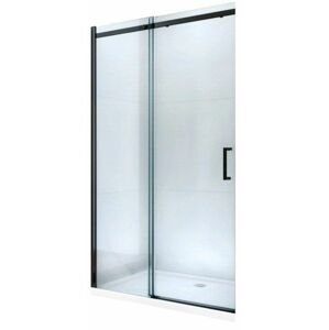 MEXEN Omega posuvné sprchové dveře 120 cm, transparent, černá se sadou pro niku 825-120-000-70-00