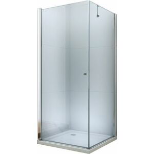 MEXEN/S Pretoria otevírací sprchový kout 90x80 cm, sklo transparent, chrom + vanička 852-090-080-01-00-4010