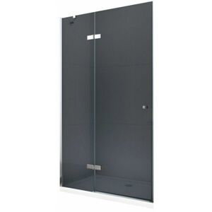 MEXEN Roma Sprchové dveře křídlové 70 cm, grafit, chrom se stěnovým profilem 854-070-000-01-40