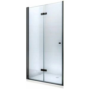 MEXEN Lima sprchové dveře zalamovací 70 cm, transparent, černá se stěnovým profilem 856-070-000-70-00
