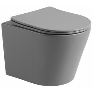 MEXEN Rico Závěsná WC mísa včetně sedátka s slow-slim, duroplast, světle šedá mat 30724061