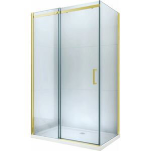 MEXEN/S Omega sprchový kout posuvný 110x90 cm, sklo transparent, zlatá + vanička 825-110-090-50-00-4010