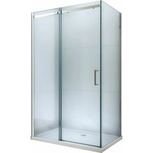 MEXEN/S Omega sprchový kout posuvný 110x100 cm, sklo transparent, chrom + vanička 825-110-100-01-00-4010