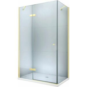 MEXEN/S Roma sprchový kout 80x70 cm,kyvný, čiré sklo, zlatá + vanička 854-080-070-50-00-4010