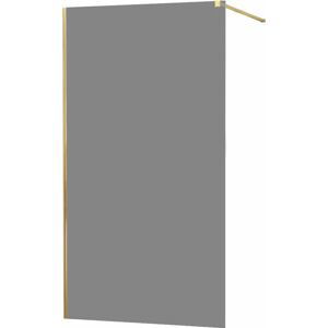 MEXEN/S KIOTO Sprchová zástěna WALK-IN 70x200 cm 8 mm, zlatá, kouřové sklo 800-070-101-50-40