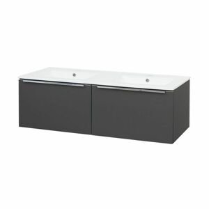 MEREO Mailo, koupelnová skříňka s keramickým umyvadlem 121 cm, antracit CN538