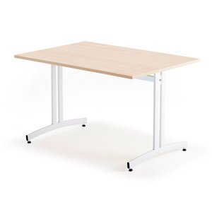 Stůl SANNA, 1200x800x720 mm, bílá/bříza