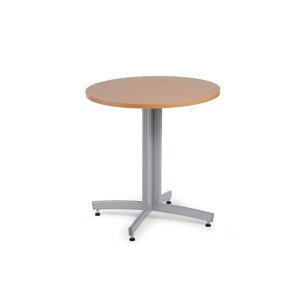 Kulatý stůl SANNA, Ø700x720 mm, stříbrná/buk