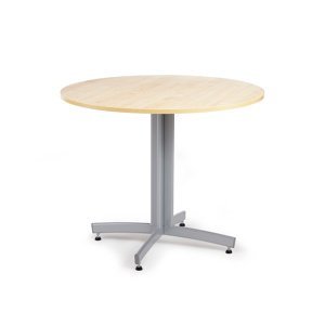 Kulatý stůl SANNA, Ø900x720 mm, stříbrná/bříza