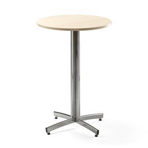 Barový stůl SANNA, Ø700x1050 mm, chrom/bříza