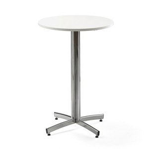 Barový stůl SANNA, Ø700x1050 mm, chrom/bílá