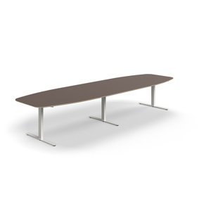 Jednací stůl AUDREY, 4000x1200 mm, bílá/šedohnědá