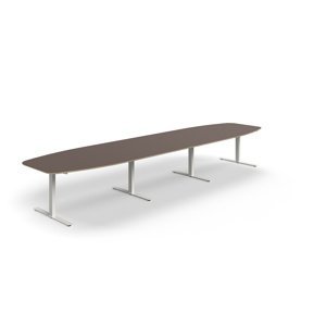 Jednací stůl AUDREY, 4800x1200 mm, bílá/šedohnědá